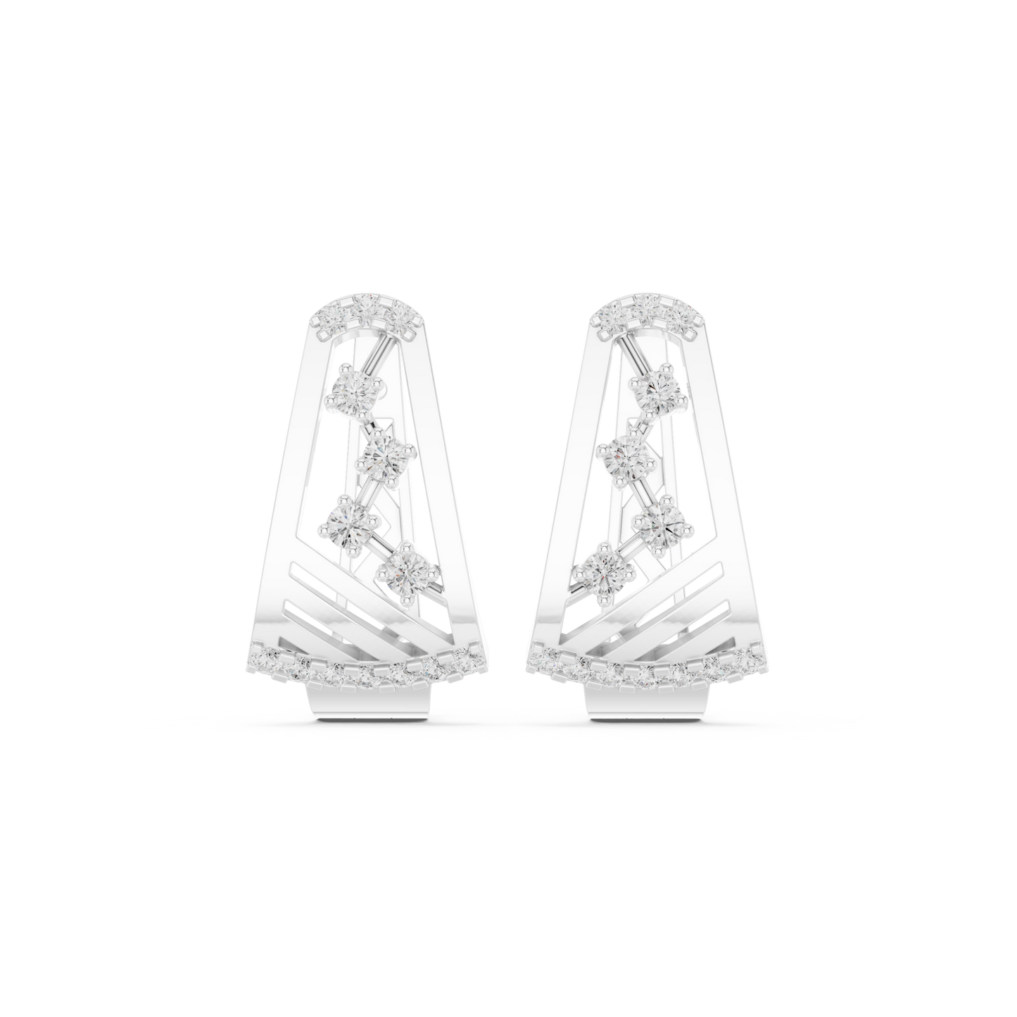 Sculptural Diamond Hoop Earrings for Women | Contemporary Fine Jewelry Statement Design