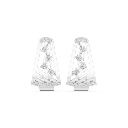 Sculptural Diamond Hoop Earrings for Women | Contemporary Fine Jewelry Statement Design