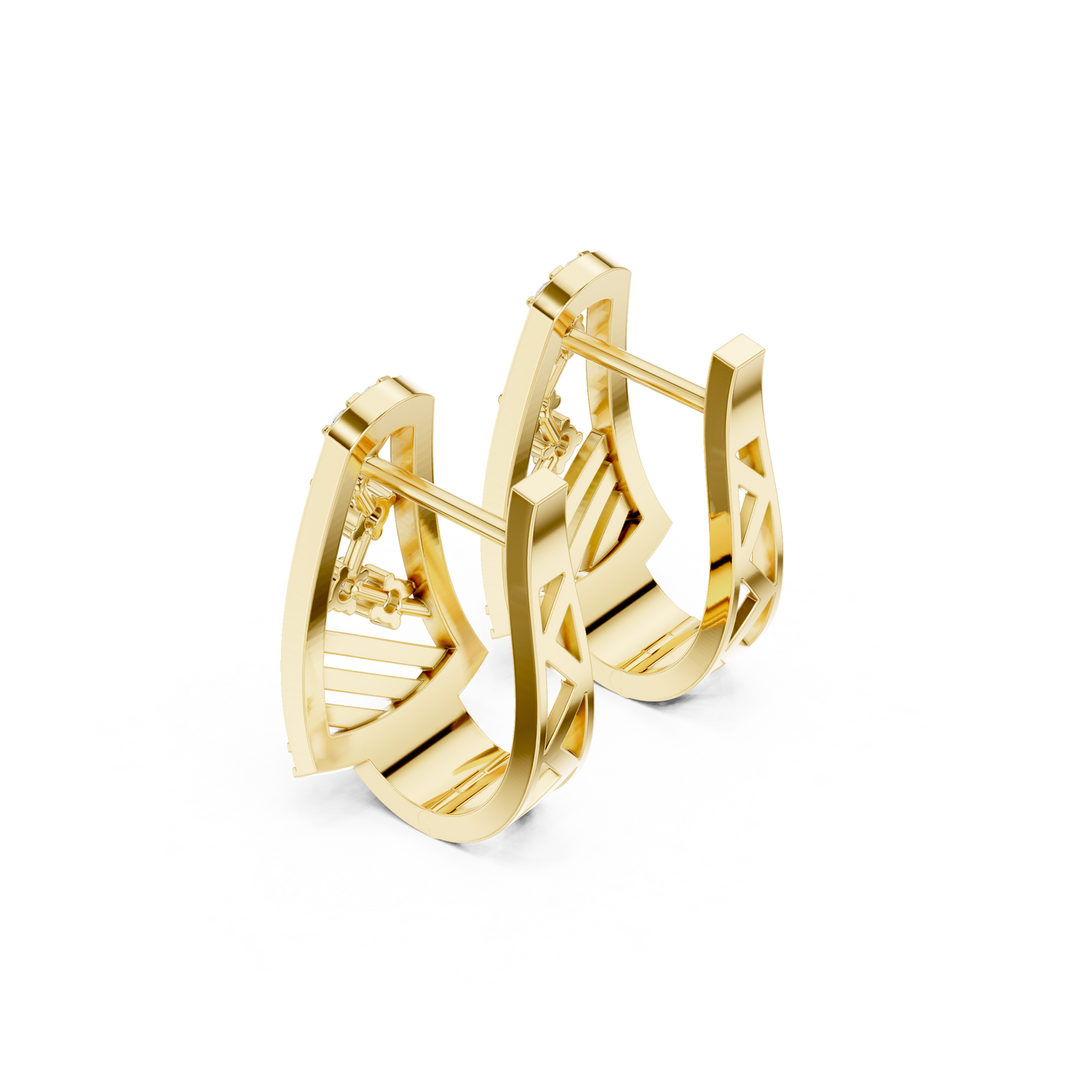 Sculptural Diamond Hoop Earrings for Women | Contemporary Fine Jewelry Statement Design