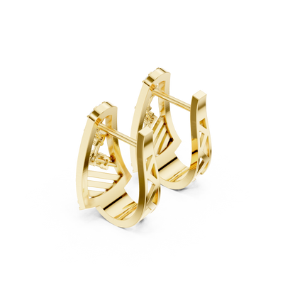 Sculptural Diamond Hoop Earrings for Women | Contemporary Fine Jewelry Statement Design