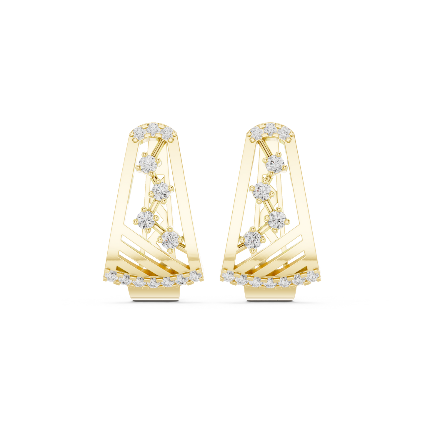 Sculptural Diamond Hoop Earrings for Women | Contemporary Fine Jewelry Statement Design