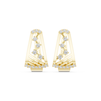 Sculptural Diamond Hoop Earrings for Women | Contemporary Fine Jewelry Statement Design