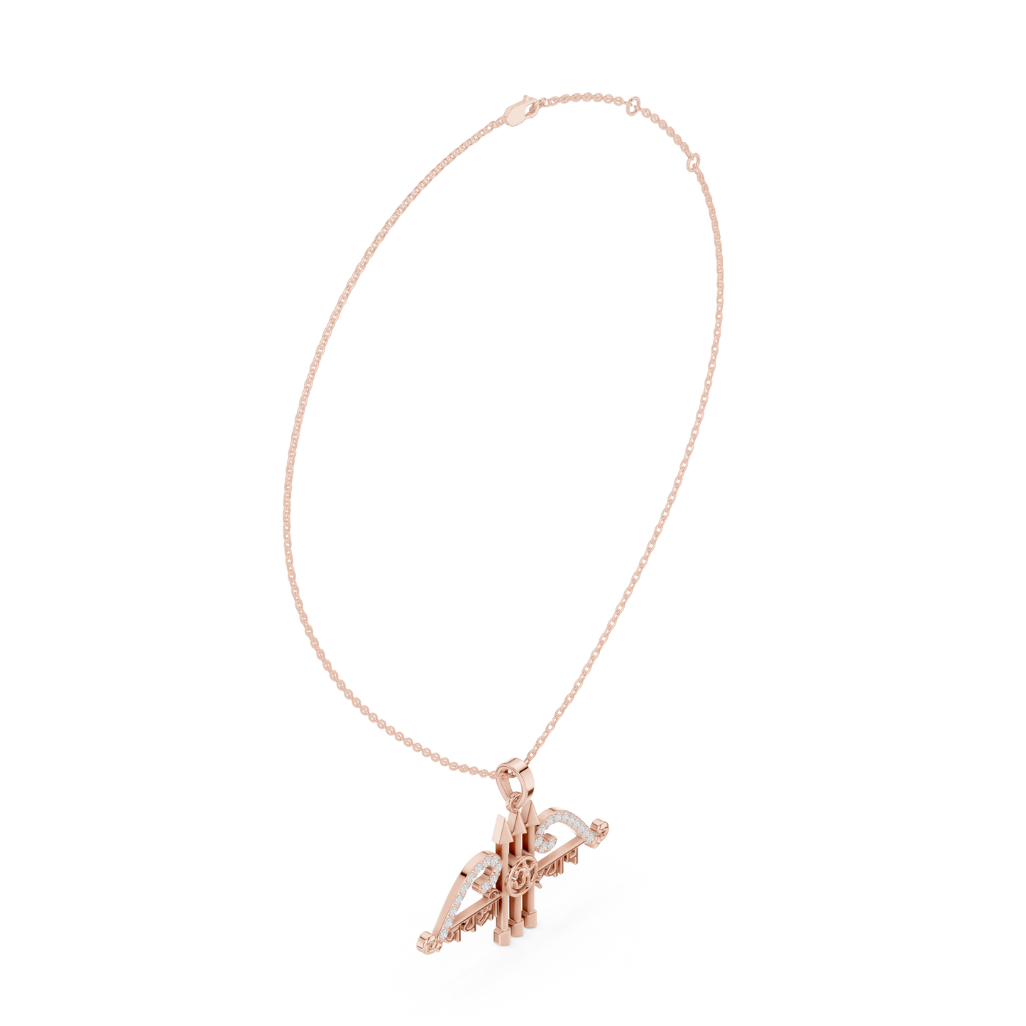 Sacred Khatu Shyam Trishul | Om Symbol Diamond Pendant | Blessed Three Tone Devotional Combo