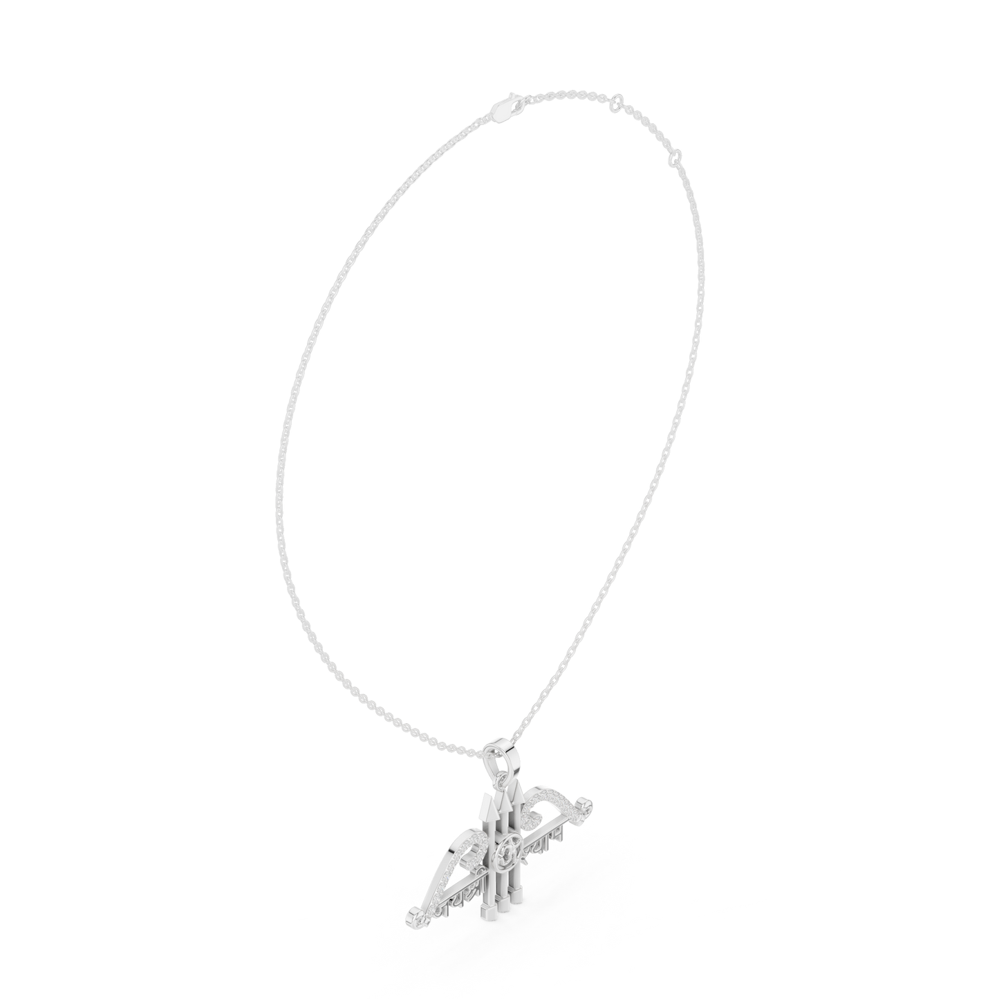 Sacred Khatu Shyam Trishul | Om Symbol Diamond Pendant | Blessed Three Tone Devotional Combo