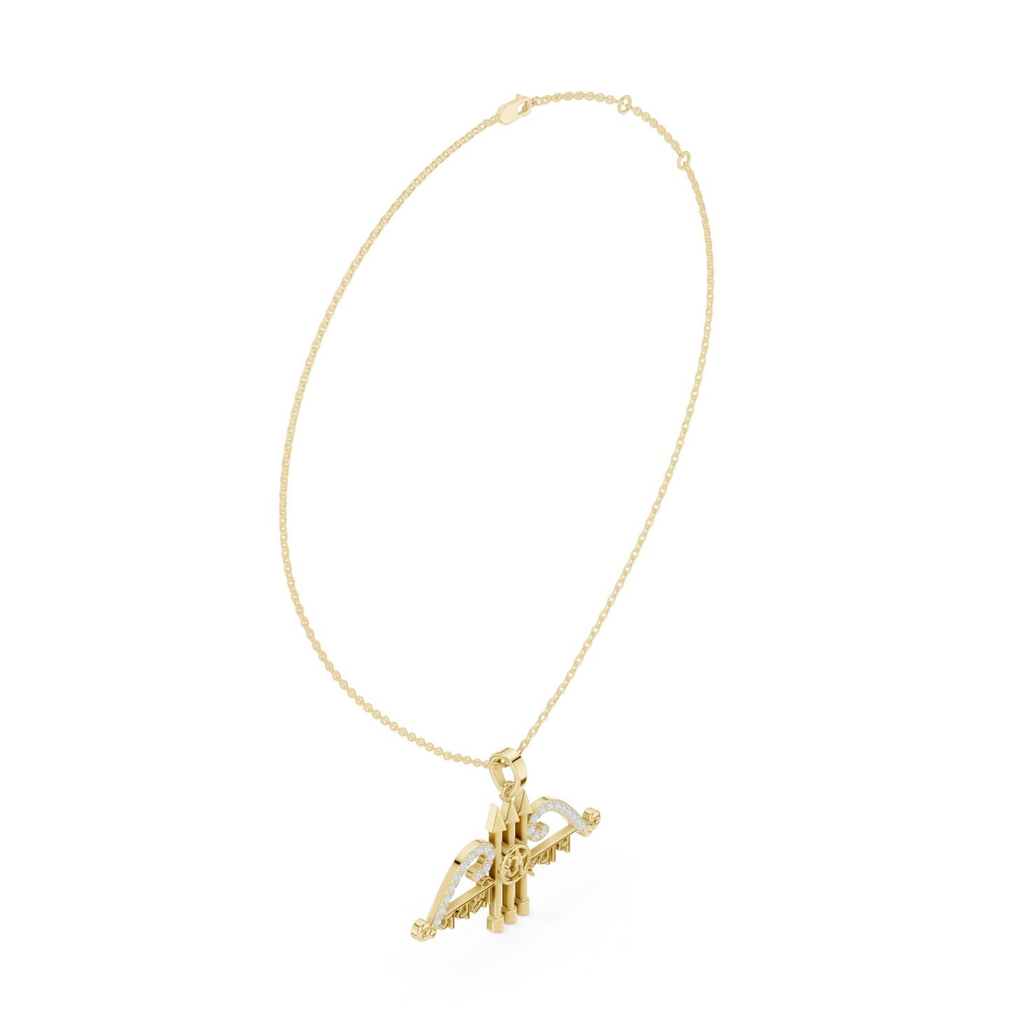 Sacred Khatu Shyam Trishul | Om Symbol Diamond Pendant | Blessed Three Tone Devotional Combo