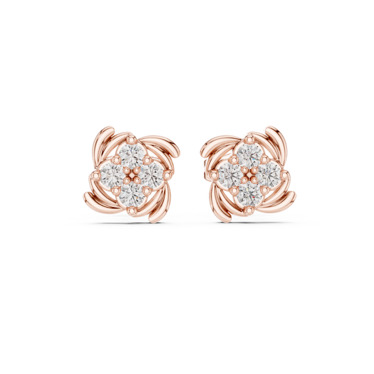 Iconic Blossom Diamonds | Designer Stud Jewelry | Exclusive Silver Radiance Perfection