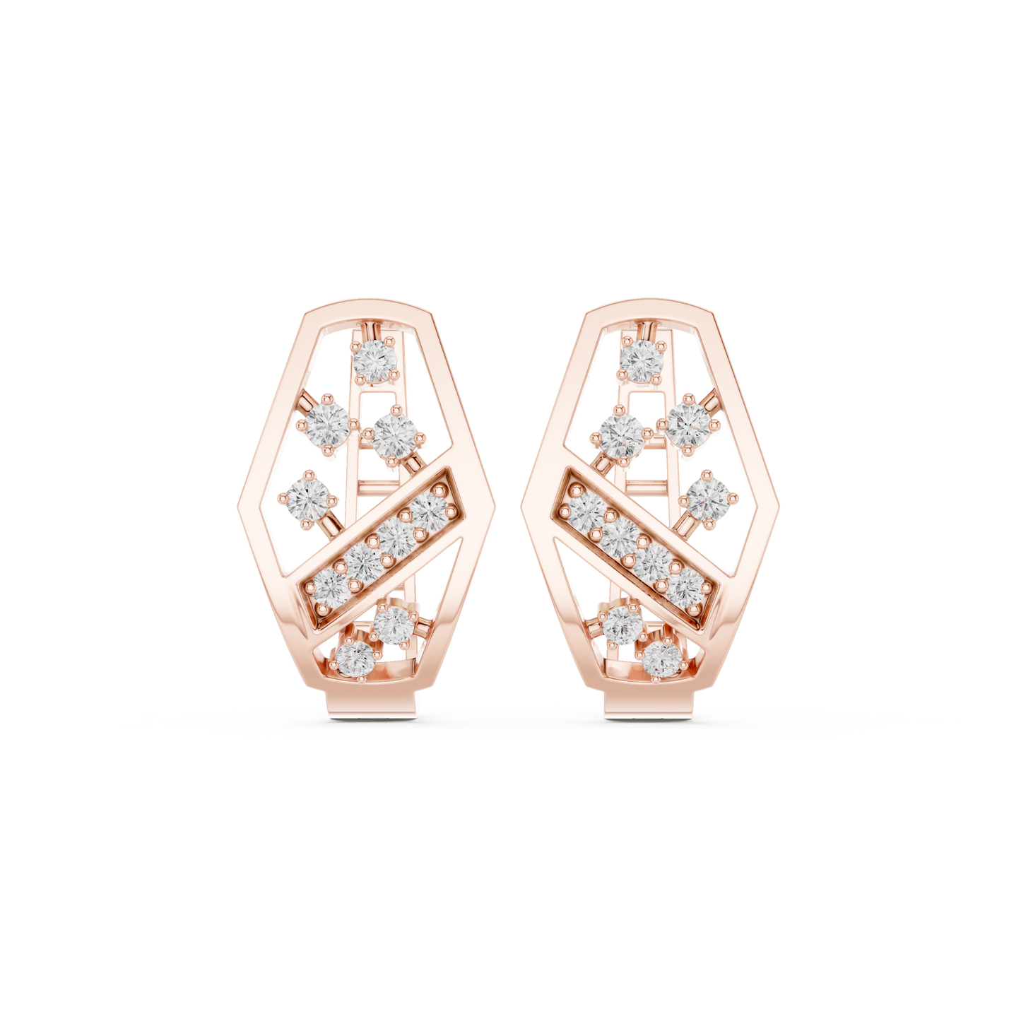 Modernist Diamond Relic Earrings | Gallery-Grade Fine Jewelry Design | Privé Atelier Diamond Earrings | Architectural Elegance in High Jewelry
