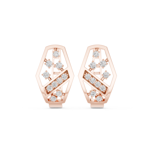 Modernist Diamond Relic Earrings | Gallery-Grade Fine Jewelry Design | Privé Atelier Diamond Earrings | Architectural Elegance in High Jewelry