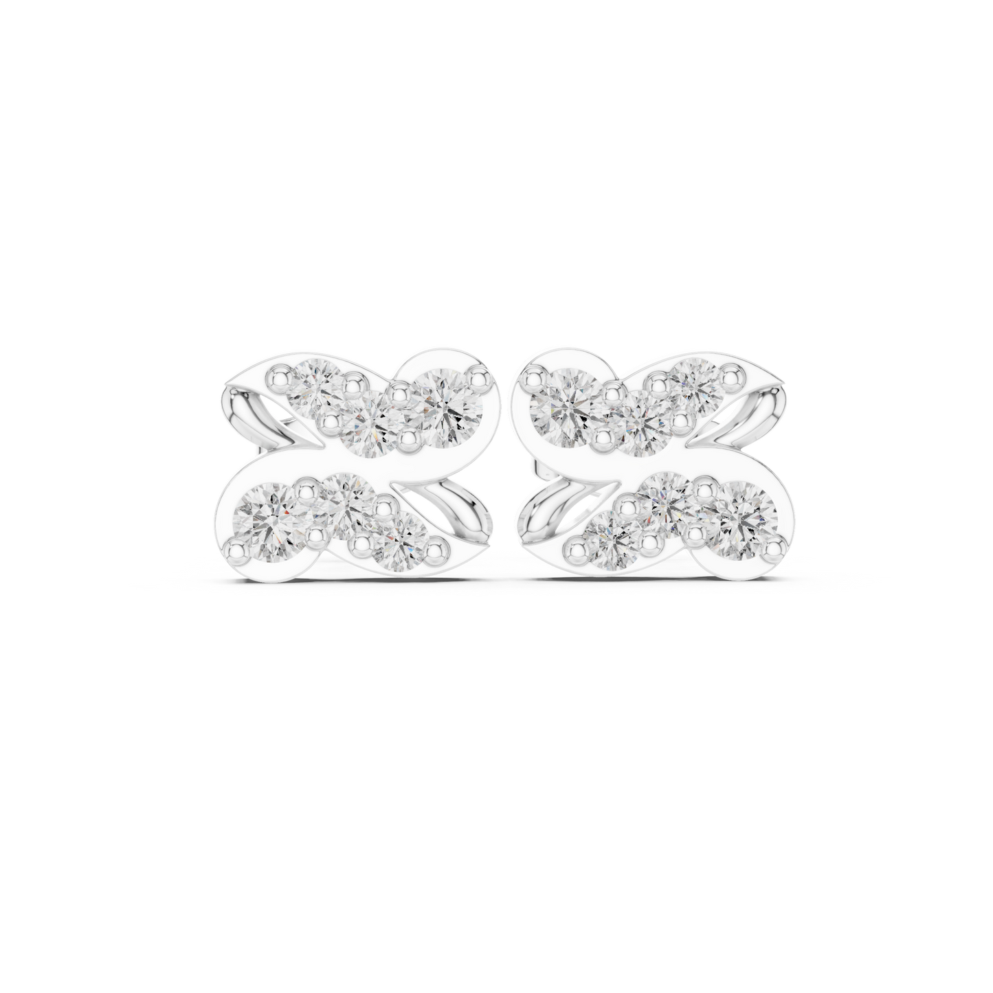 Elysian Diamond Earrings | Infinity Sculptural Craft | Fine 925 Sterling Silver Masterpiece Jewelry Creation