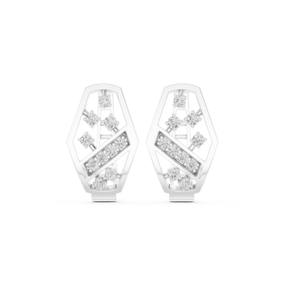 Modernist Diamond Relic Earrings | Gallery-Grade Fine Jewelry Design | Privé Atelier Diamond Earrings | Architectural Elegance in High Jewelry