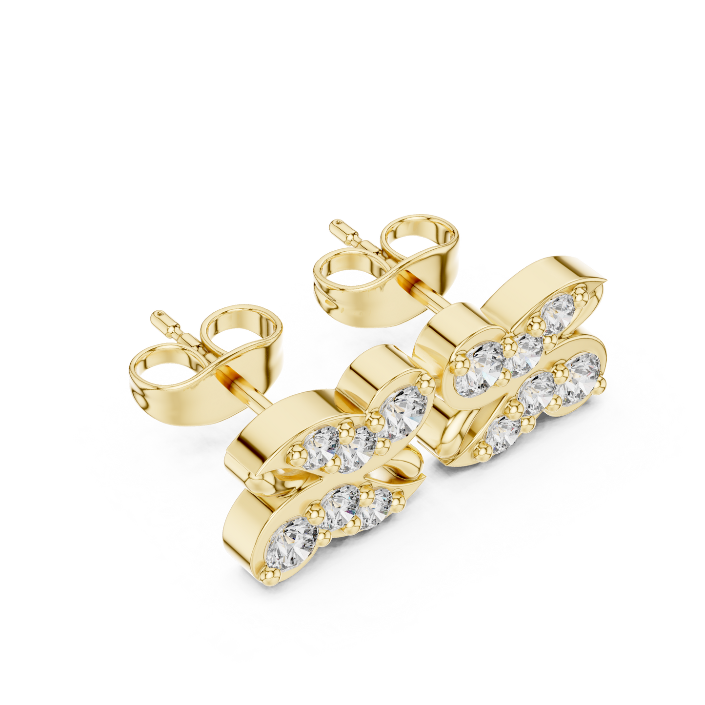 Elysian Diamond Earrings | Infinity Sculptural Craft | Fine 925 Sterling Silver Masterpiece Jewelry Creation