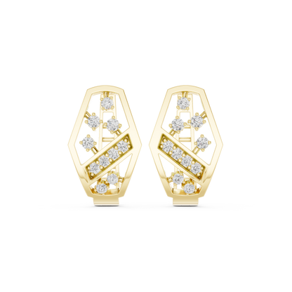 Modernist Diamond Relic Earrings | Gallery-Grade Fine Jewelry Design | Privé Atelier Diamond Earrings | Architectural Elegance in High Jewelry