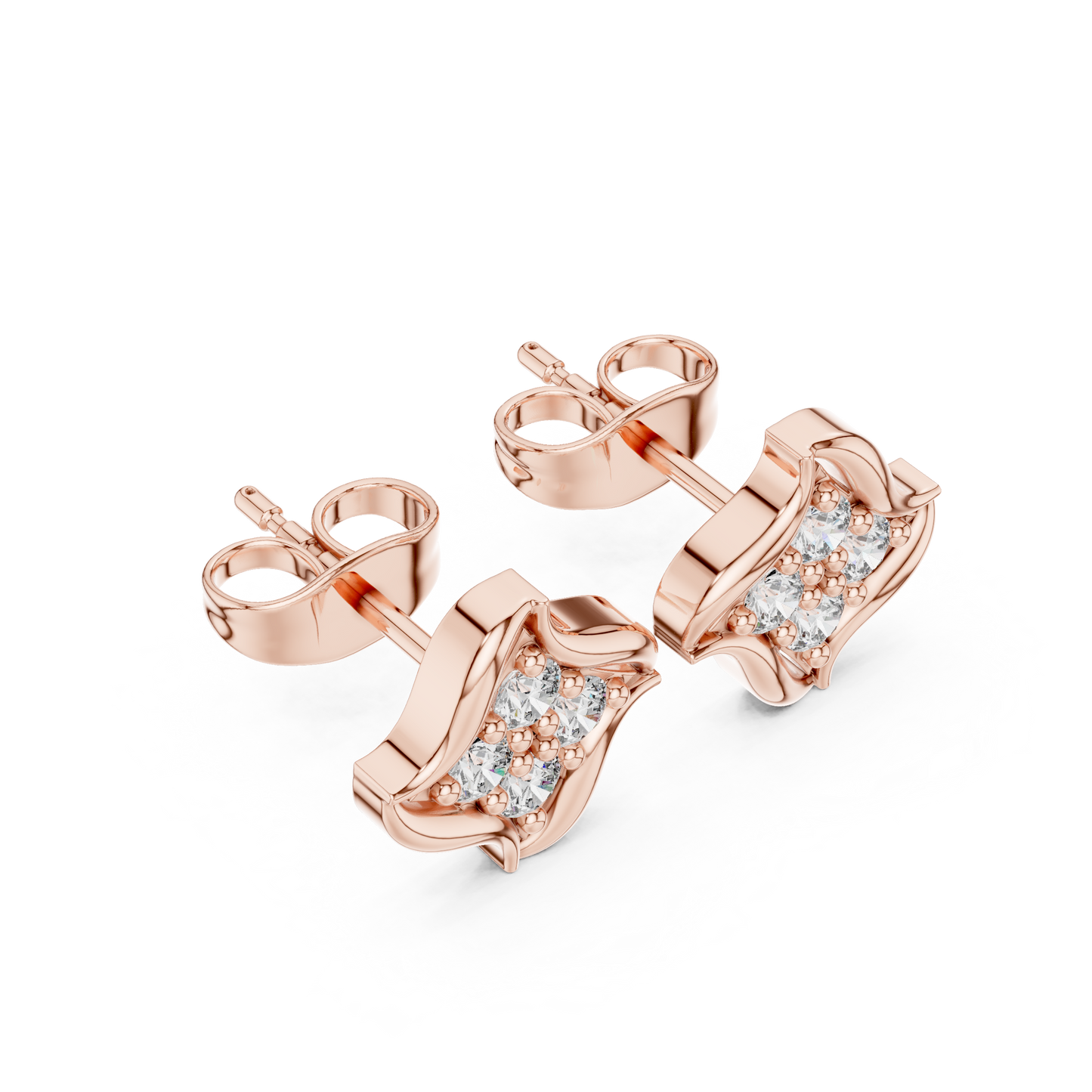 Celestial Bloom Diamond Studs | Sculpted In Radiant Gold | Timeless Haute Luxury Everyday Elegance