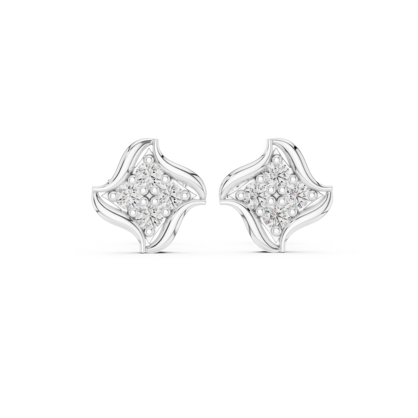 Celestial Bloom Diamond Studs | Sculpted In Radiant Gold | Timeless Haute Luxury Everyday Elegance