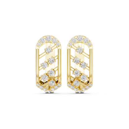 Bespoke-Aesthetic Diamond Earrings | Architectural Silver Hoop Creation | Luxury Statement Diamond Earrings | Designed for Power & Presence
