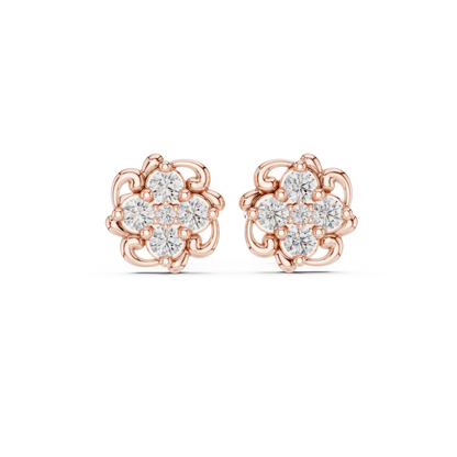 Grand Floral Diamond Earrings | Elite Gold Craft | Ultra Luxury Statement Jewelry Piece