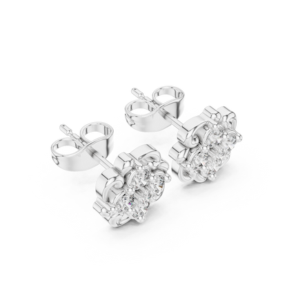 Grand Floral Diamond Earrings | Elite Gold Craft | Ultra Luxury Statement Jewelry Piece