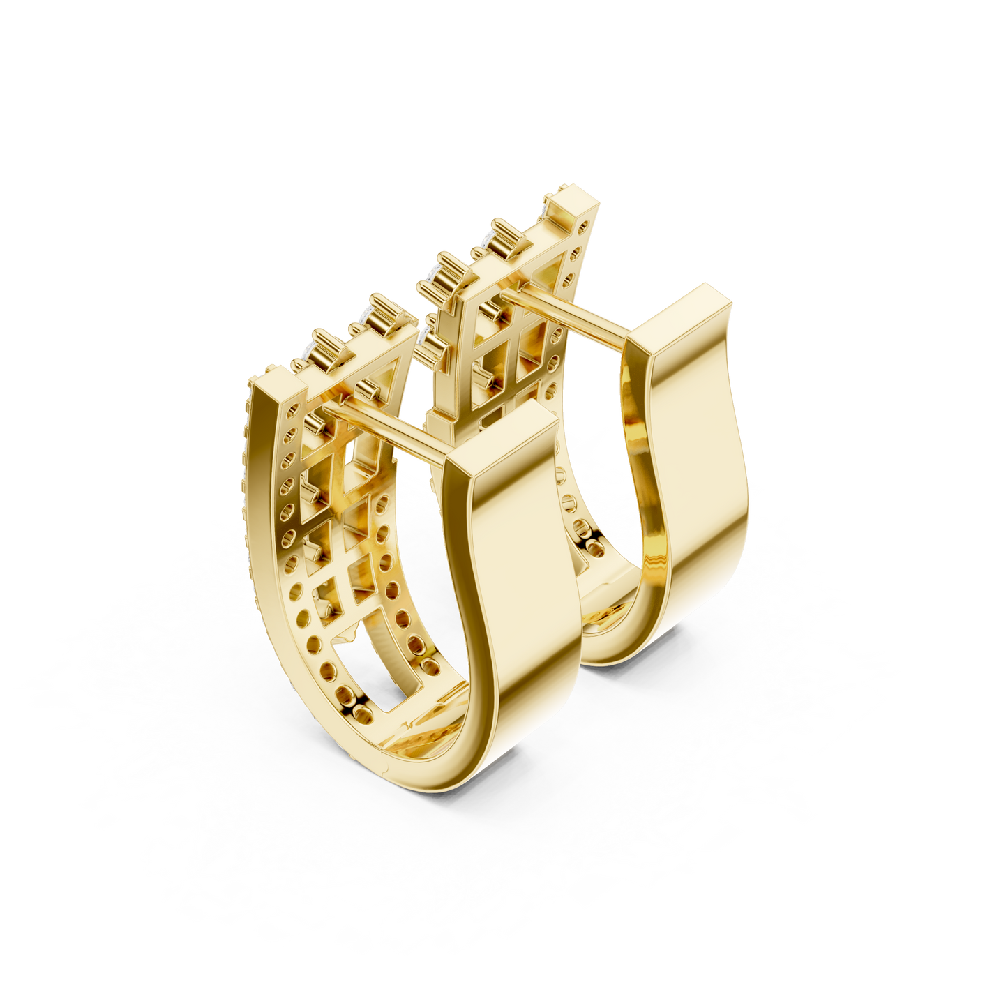 Objet de Joaillerie Diamond Earrings | Sculptural Gold Form | Salon Edition Diamond Stud Earrings | Contemporary High Jewelry