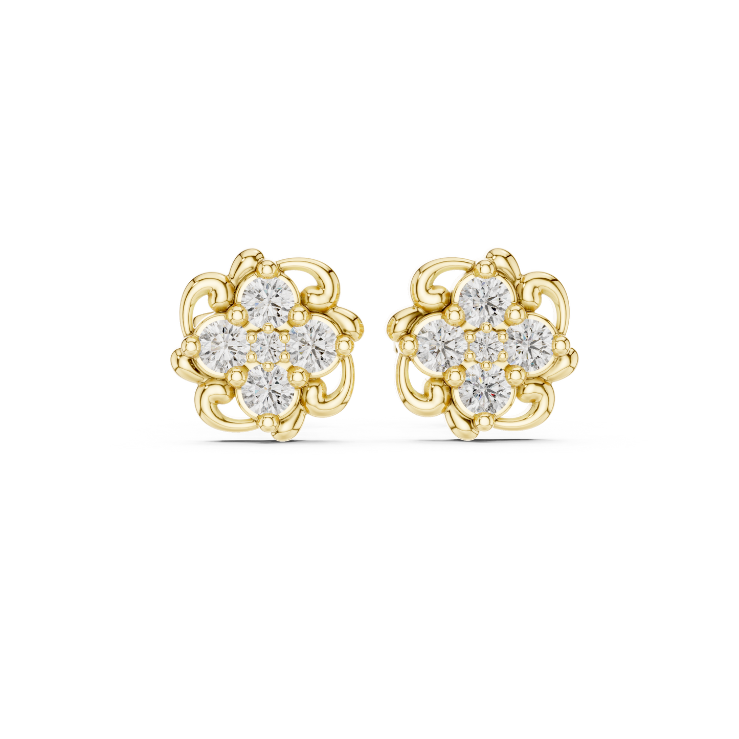 Grand Floral Diamond Earrings | Elite Gold Craft | Ultra Luxury Statement Jewelry Piece