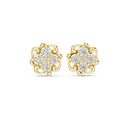 Grand Floral Diamond Earrings | Elite Gold Craft | Ultra Luxury Statement Jewelry Piece