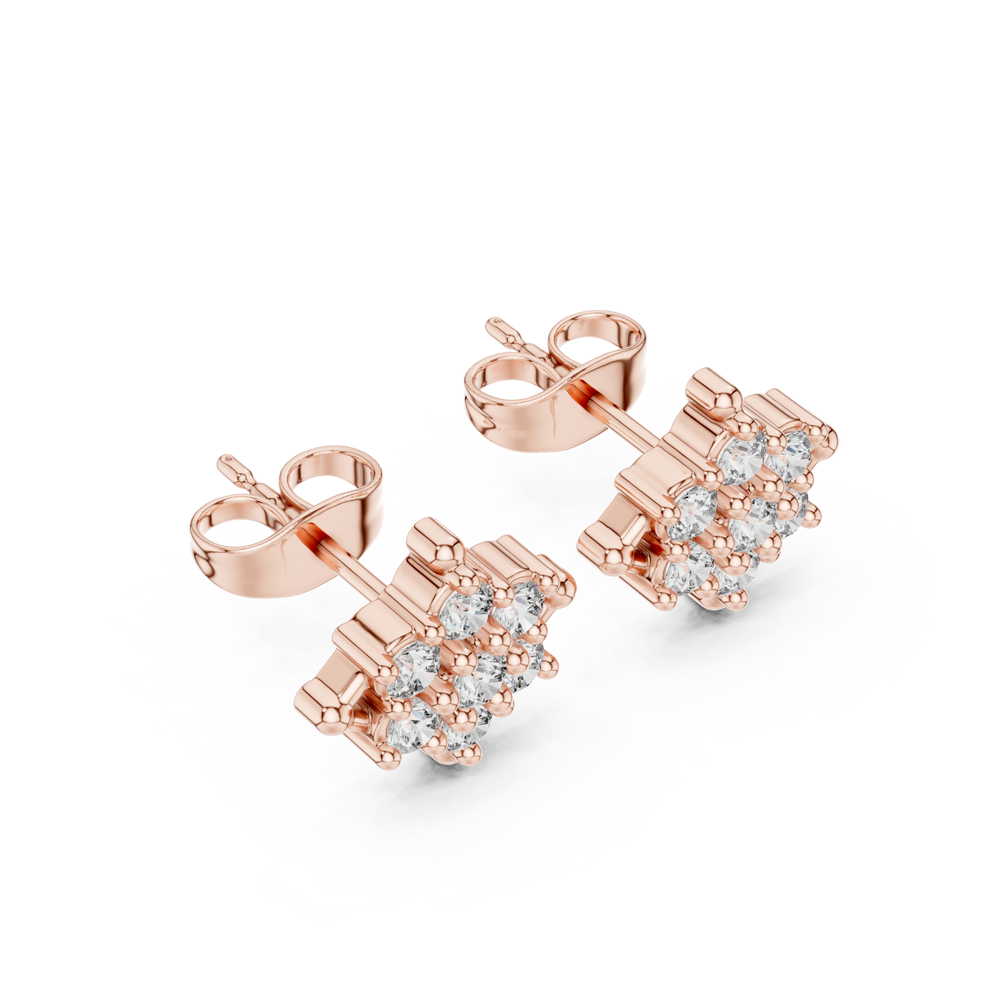 Luminous Petal Diamonds | Signature Gold Studs | Rare Floral Fine Jewelry Earrings