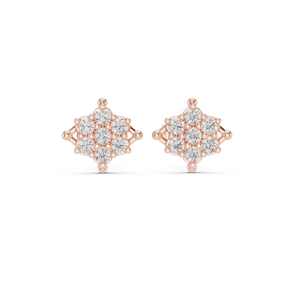 Luminous Petal Diamonds | Signature Gold Studs | Rare Floral Fine Jewelry Earrings