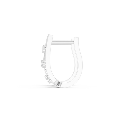 High Fashion Geometric Diamond Earrings | Minimalist Luxury Gold Design | Fine Diamond Taper Earrings | Handmade Modern Gold Earrings for Women