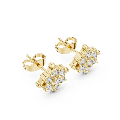 Luminous Petal Diamonds | Signature Gold Studs | Rare Floral Fine Jewelry Earrings