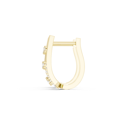 High Fashion Geometric Diamond Earrings | Minimalist Luxury Gold Design | Fine Diamond Taper Earrings | Handmade Modern Gold Earrings for Women