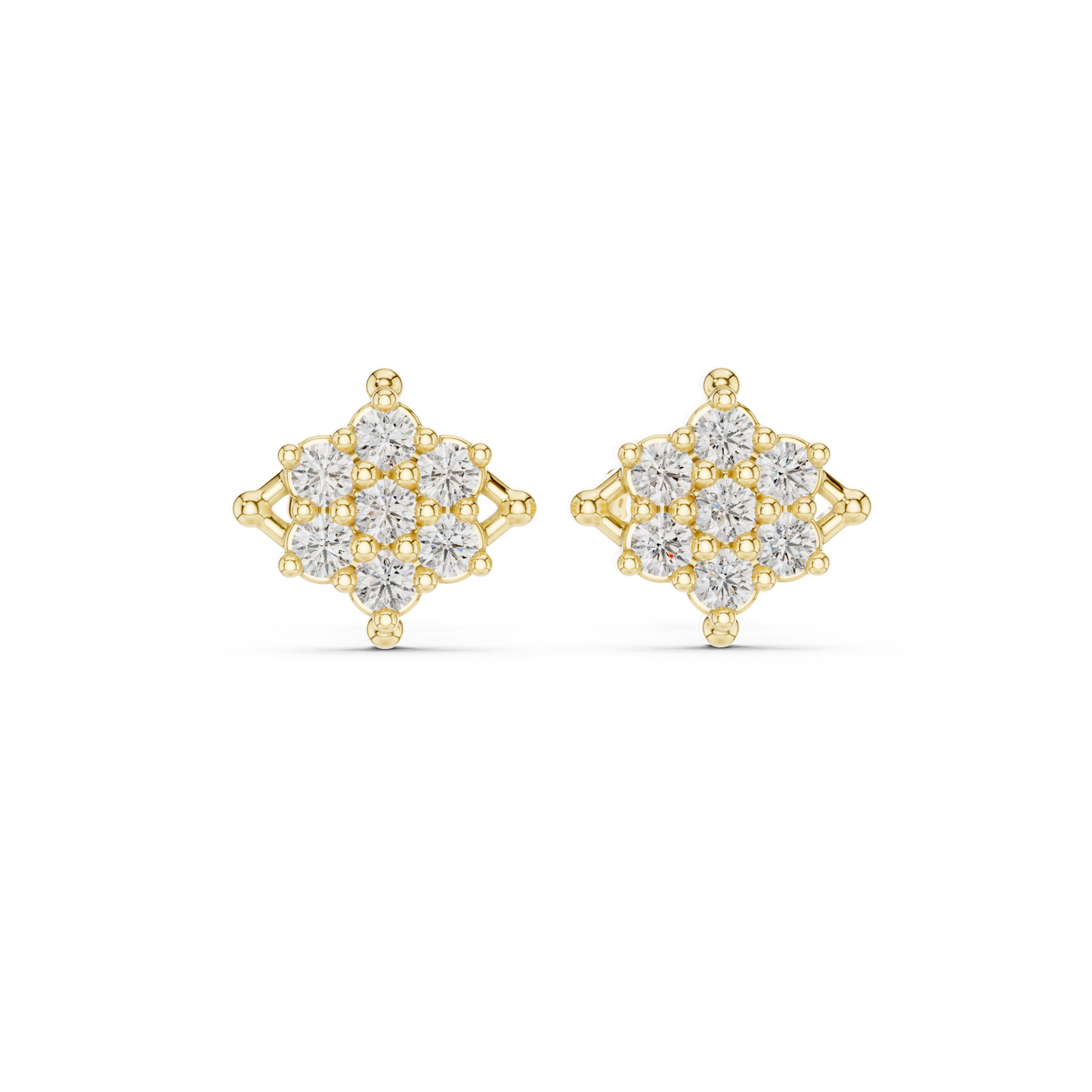 Luminous Petal Diamonds | Signature Gold Studs | Rare Floral Fine Jewelry Earrings