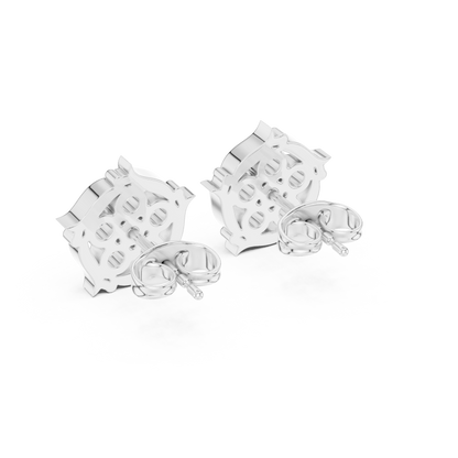 Opulent Blossom Studs | Diamond Bloom Symphony | Exquisite Silver Gold Plated Luxury Earrings