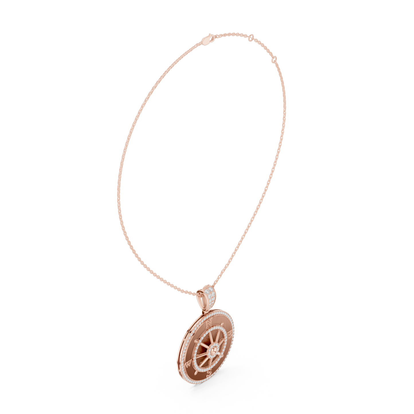 Navigate Life With Confidence | Premium Diamond Compass Pendant | Symbol Of Power Wealth Victory