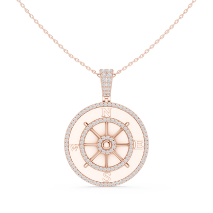 Navigate Life With Confidence | Premium Diamond Compass Pendant | Symbol Of Power Wealth Victory