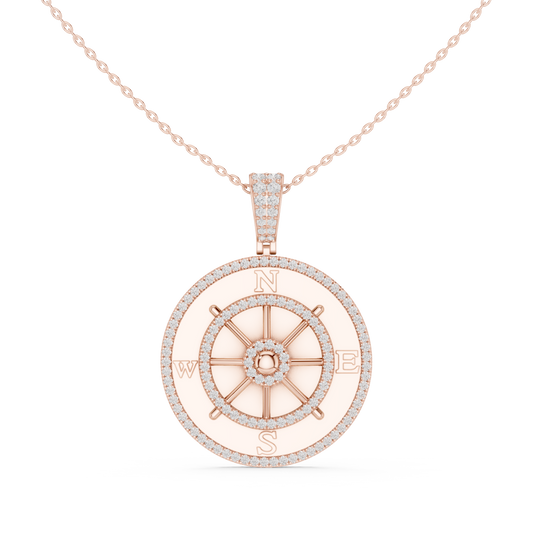 Navigate Life With Confidence | Premium Diamond Compass Pendant | Symbol Of Power Wealth Victory