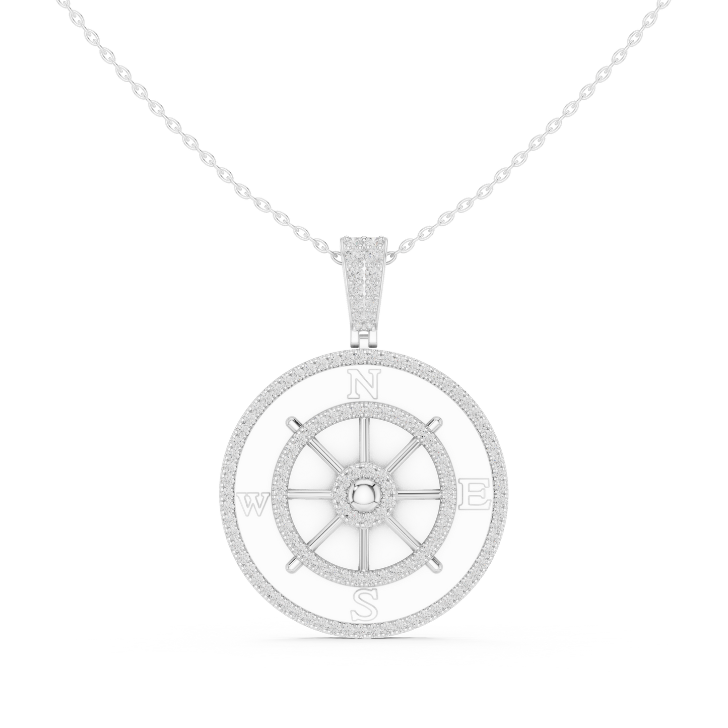 Navigate Life With Confidence | Premium Diamond Compass Pendant | Symbol Of Power Wealth Victory