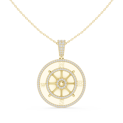 Navigate Life With Confidence | Premium Diamond Compass Pendant | Symbol Of Power Wealth Victory