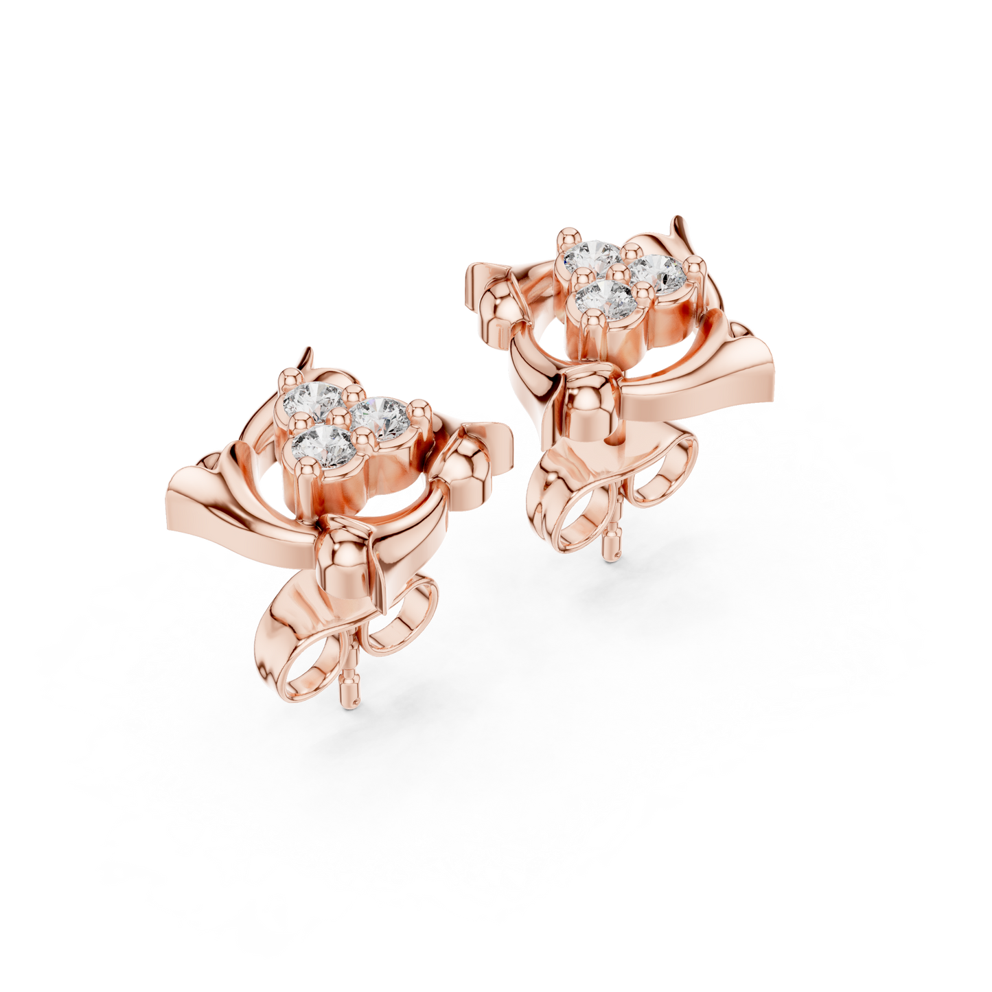 Floral Cluster Diamond | Designer Luxury Studs | Premium Gold Earrings Timeless Style