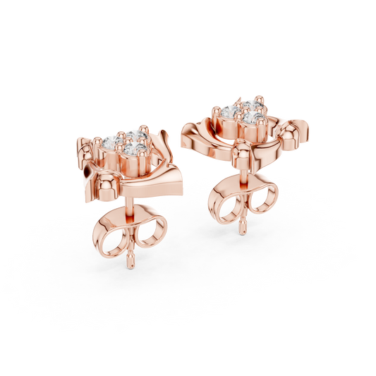 Floral Cluster Diamond | Designer Luxury Studs | Premium 925 Sterling Silver Earrings Timeless Style