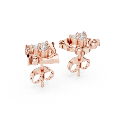 Floral Cluster Diamond | Designer Luxury Studs | Premium Gold Earrings Timeless Style