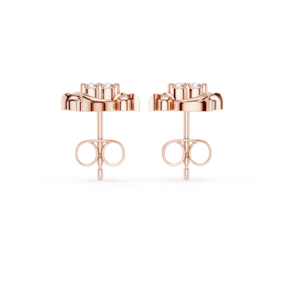 Floral Cluster Diamond | Designer Luxury Studs | Premium Gold Earrings Timeless Style