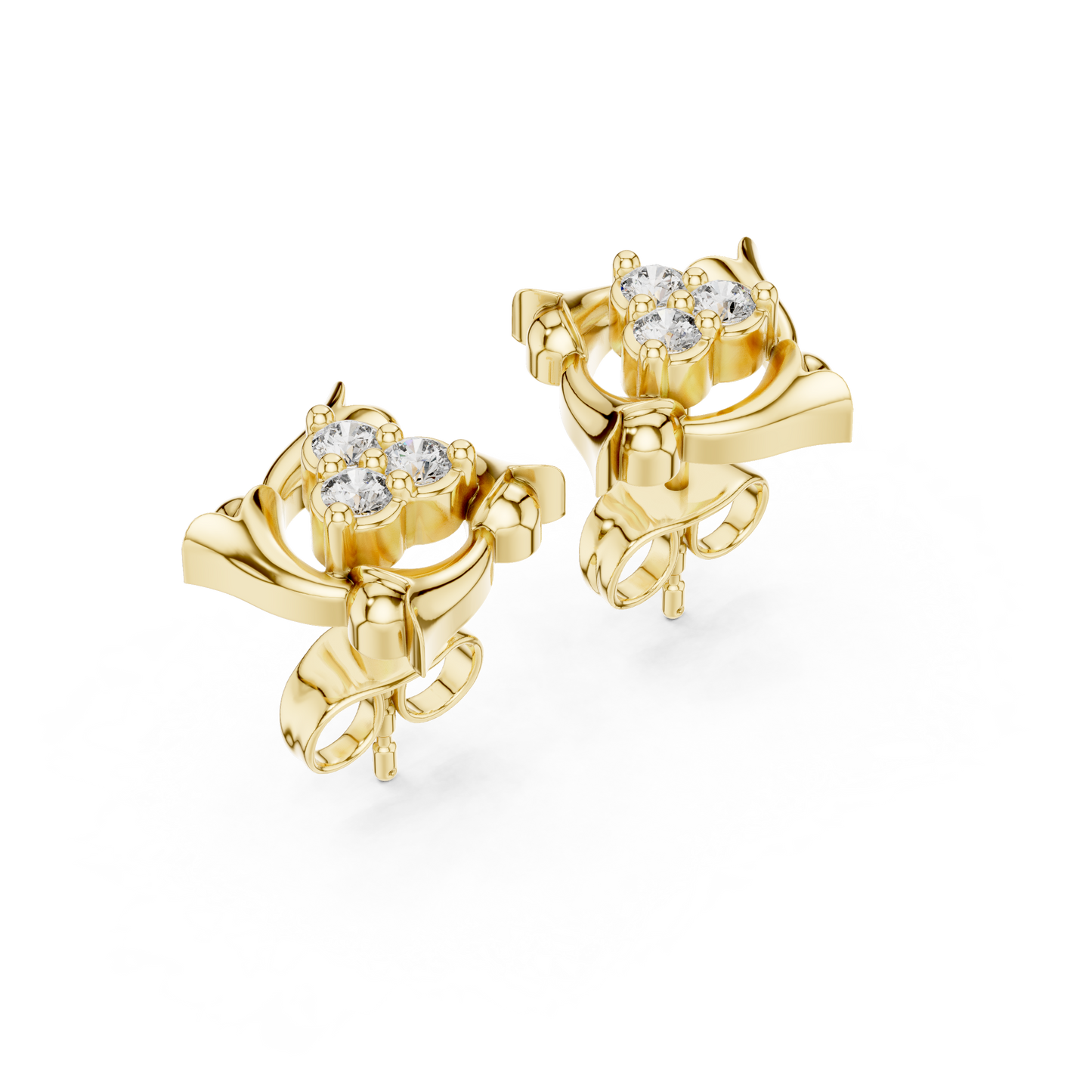 Floral Cluster Diamond | Designer Luxury Studs | Premium Gold Earrings Timeless Style