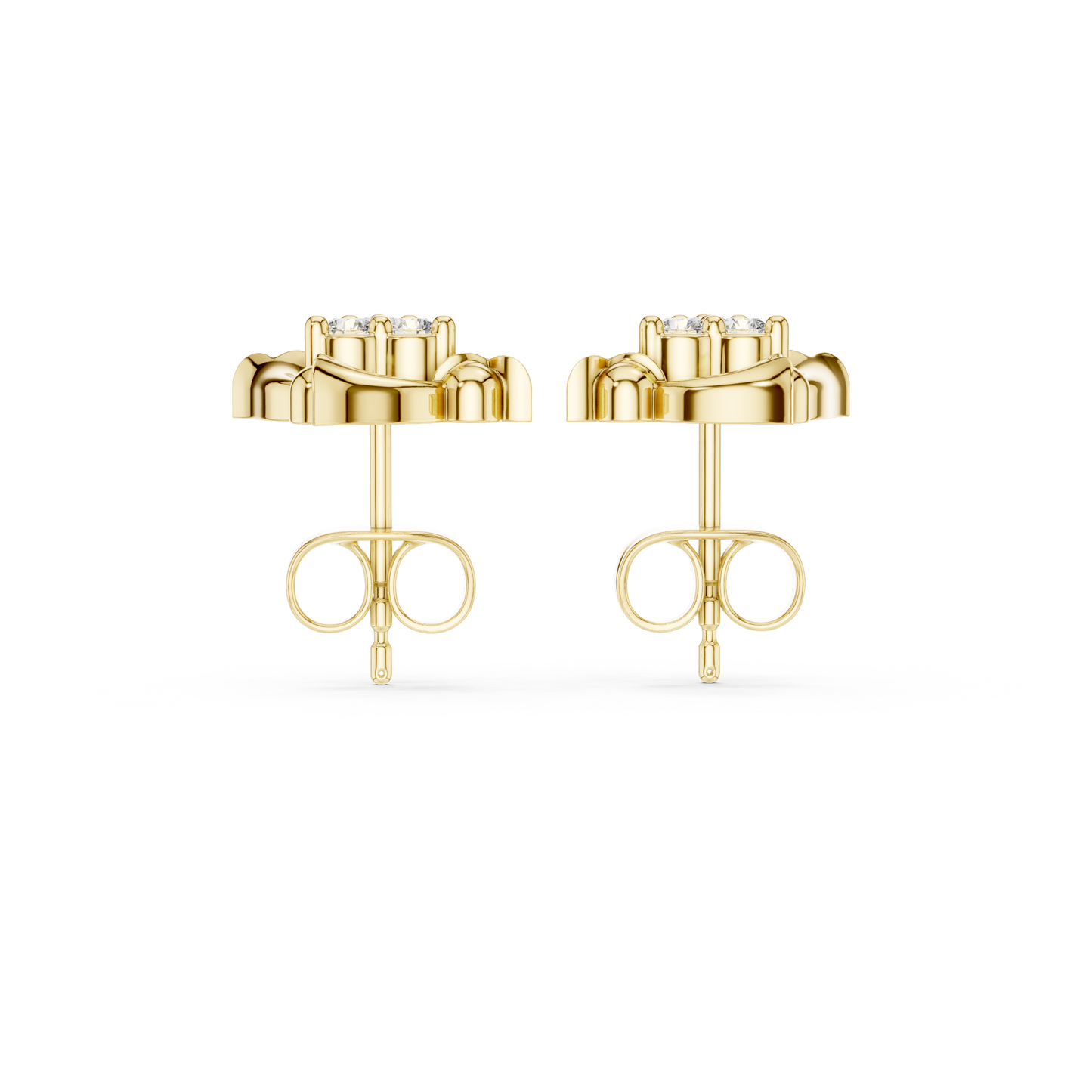Floral Cluster Diamond | Designer Luxury Studs | Premium Gold Earrings Timeless Style