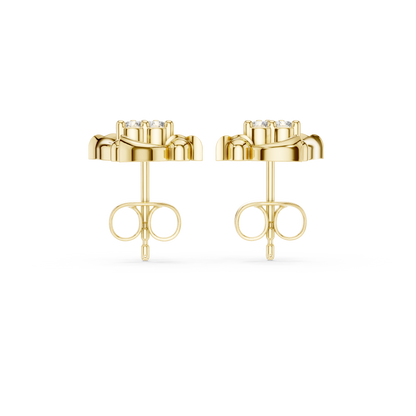 Floral Cluster Diamond | Designer Luxury Studs | Premium Gold Earrings Timeless Style