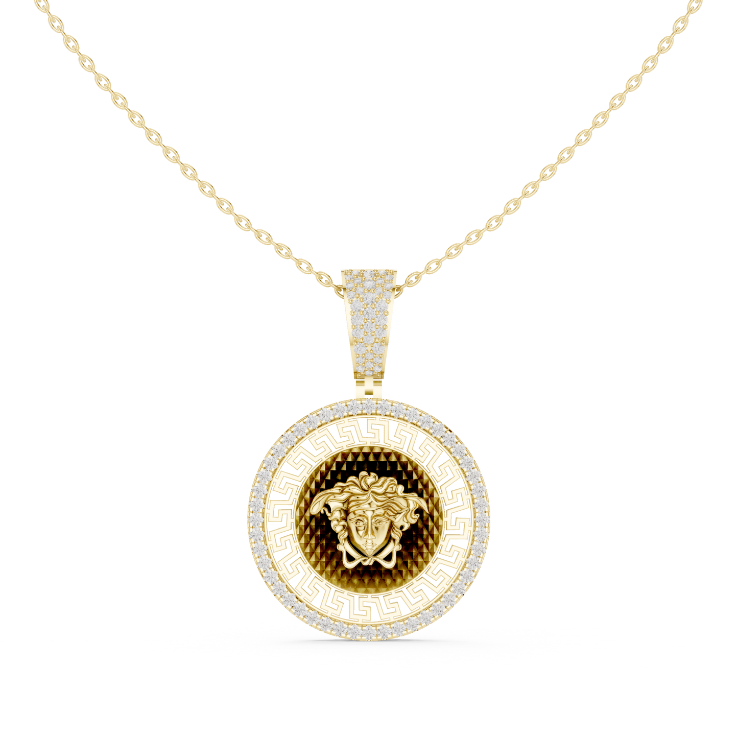 Ancient Greek Power Symbol - Modern Luxury Diamond Craft - Bold Look Premium Royal Energy