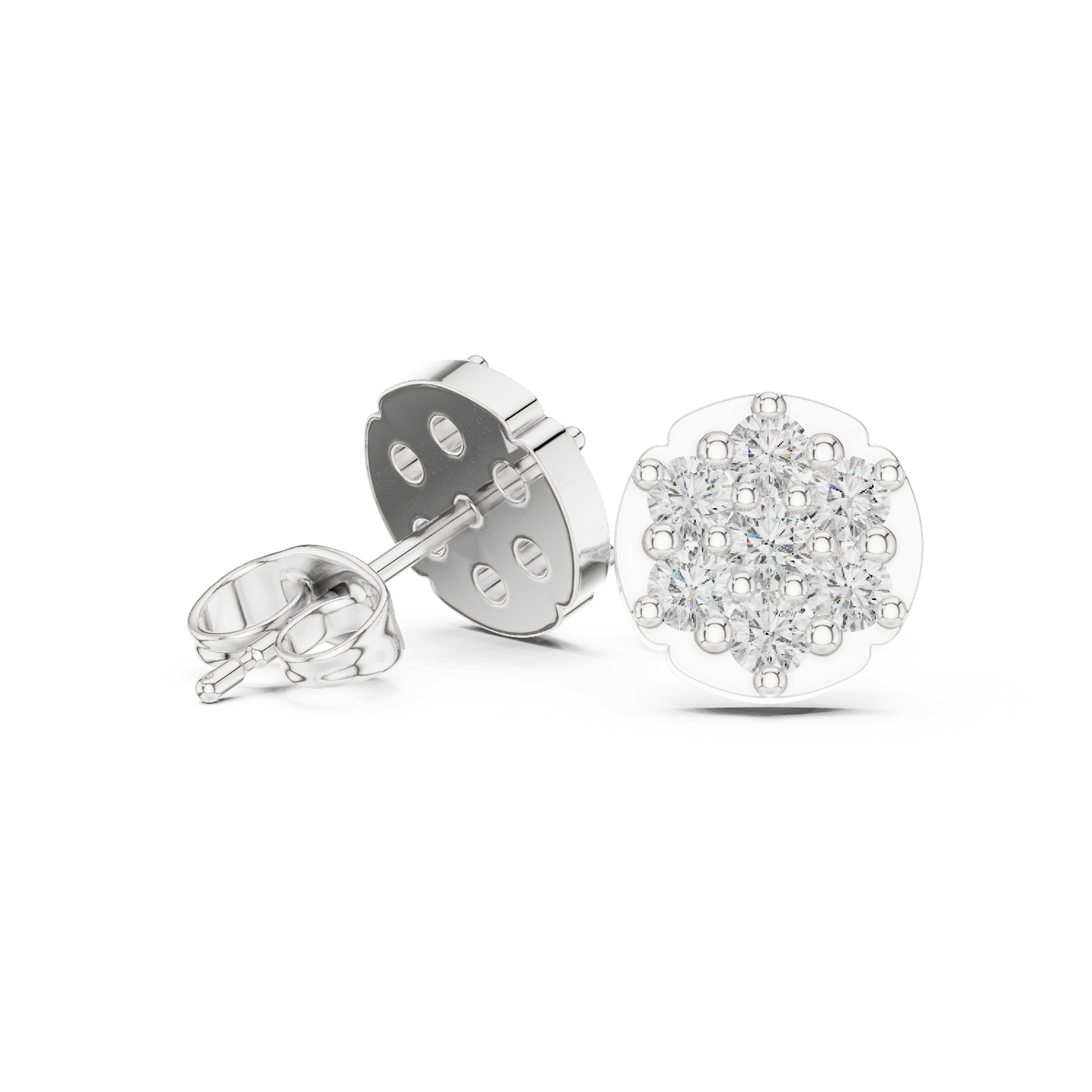 Noble Floral Diamond Studs | Ultra Premium Jewelry Design | Timeless Gold Elegance Earrings Piece