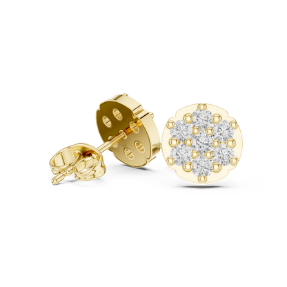 Noble Floral Diamond Studs | Ultra Premium Jewelry Design | Timeless Gold Elegance Earrings Piece