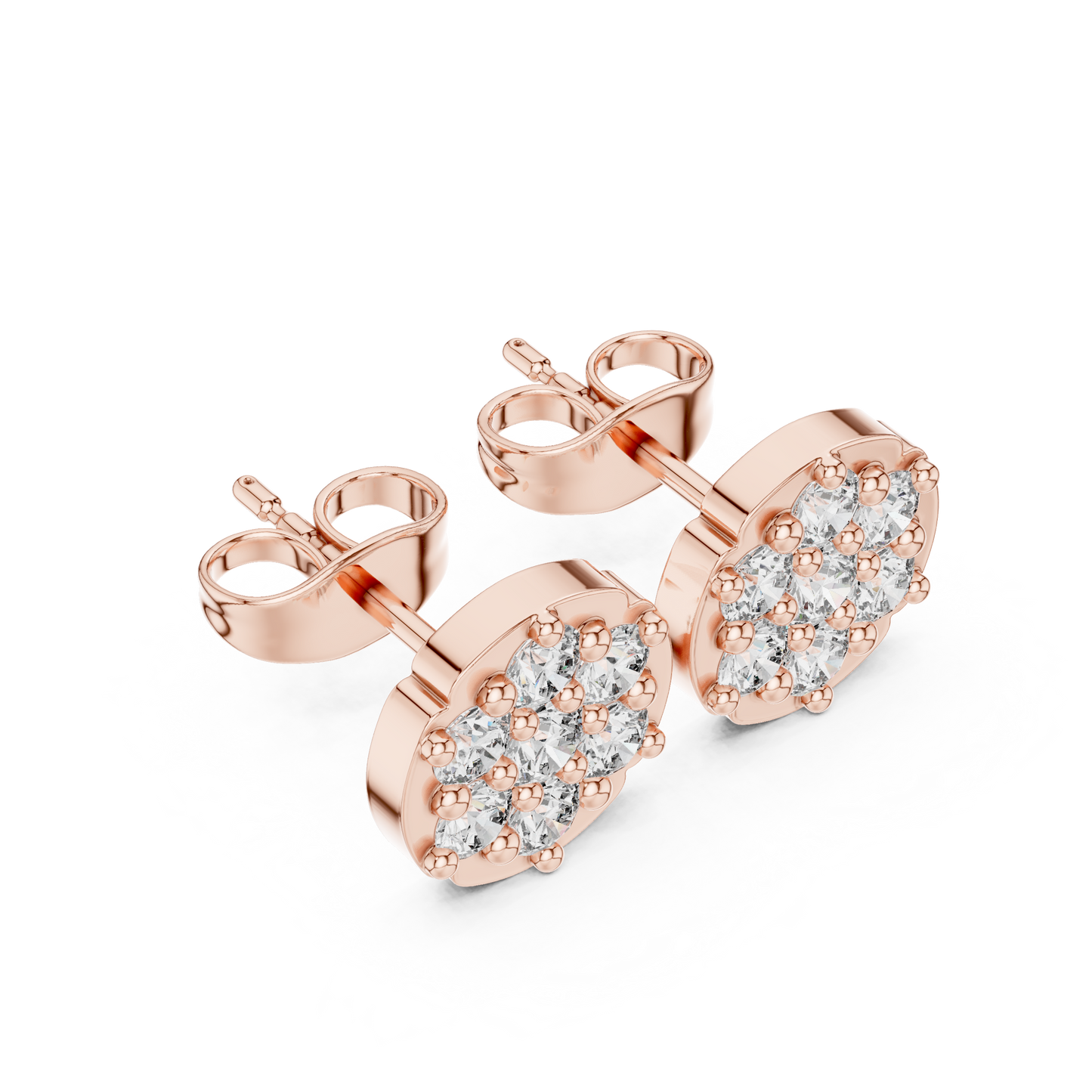 Noble Floral Diamond Studs | Ultra Premium Jewelry Design | Timeless Gold Elegance Earrings Piece