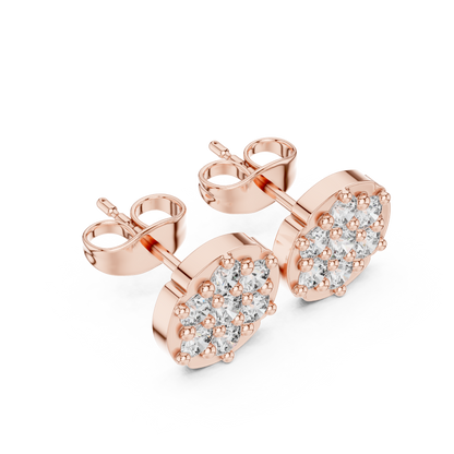 Noble Floral Diamond Studs | Ultra Premium Jewelry Design | Timeless Gold Elegance Earrings Piece