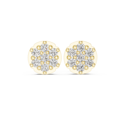 Noble Floral Diamond Studs | Ultra Premium Jewelry Design | Timeless Gold Elegance Earrings Piece