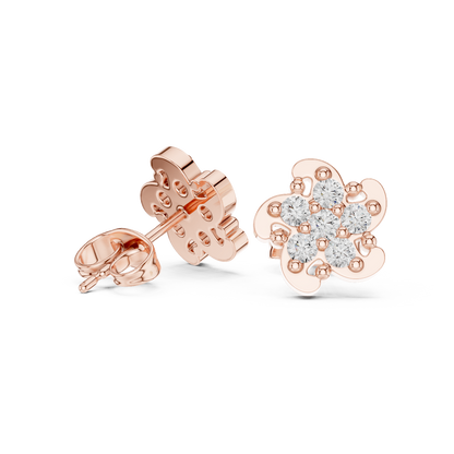 Couture Blossom Diamond Studs | Luxury Precision Crafted Jewelry | Modern Elegance Meets Royal Charm